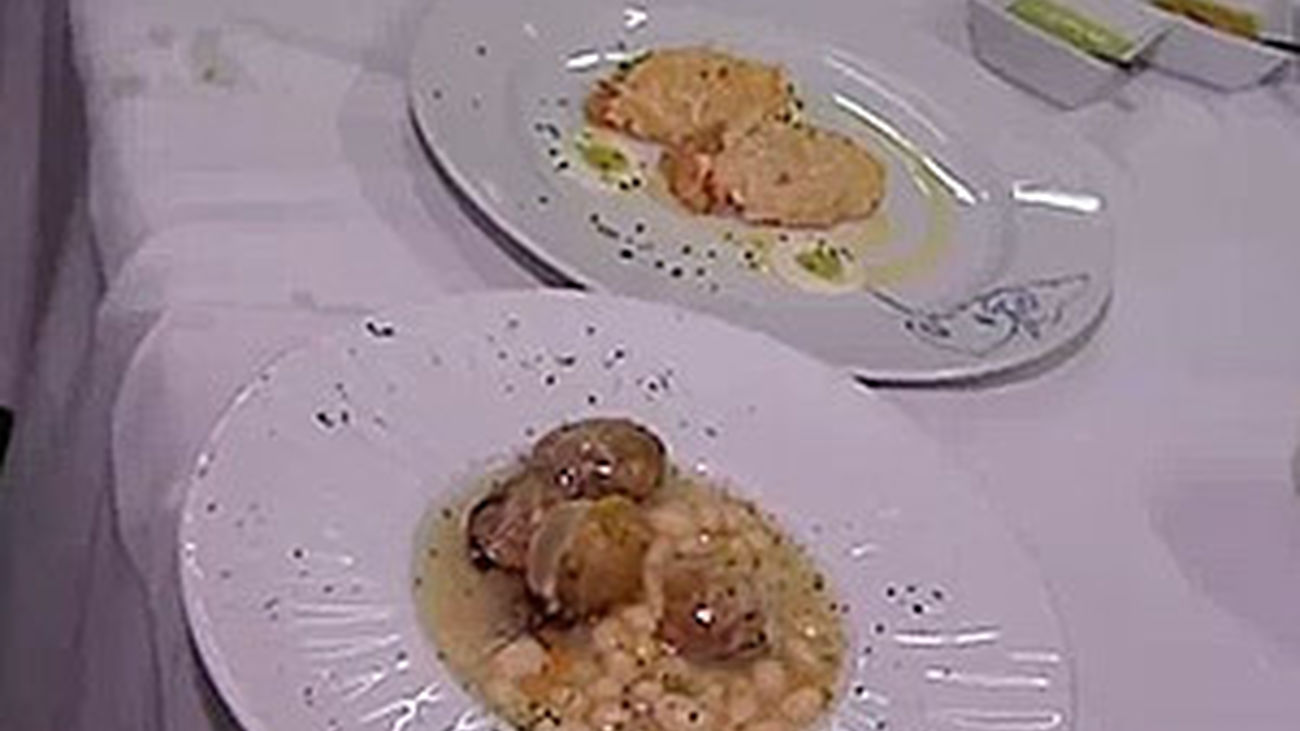 Recetas de semitartar de bonito y pochas con almejas