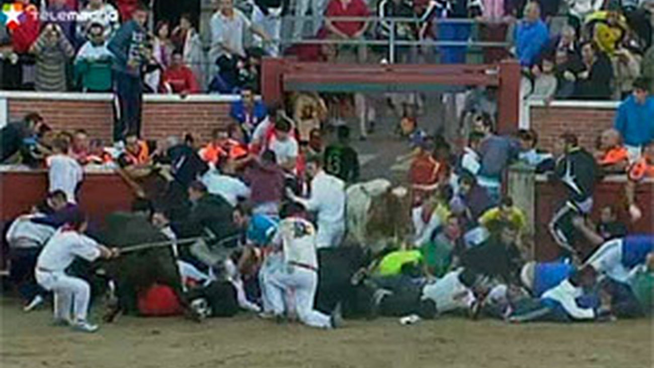 Montonera en el cuarto encierro de Sanse