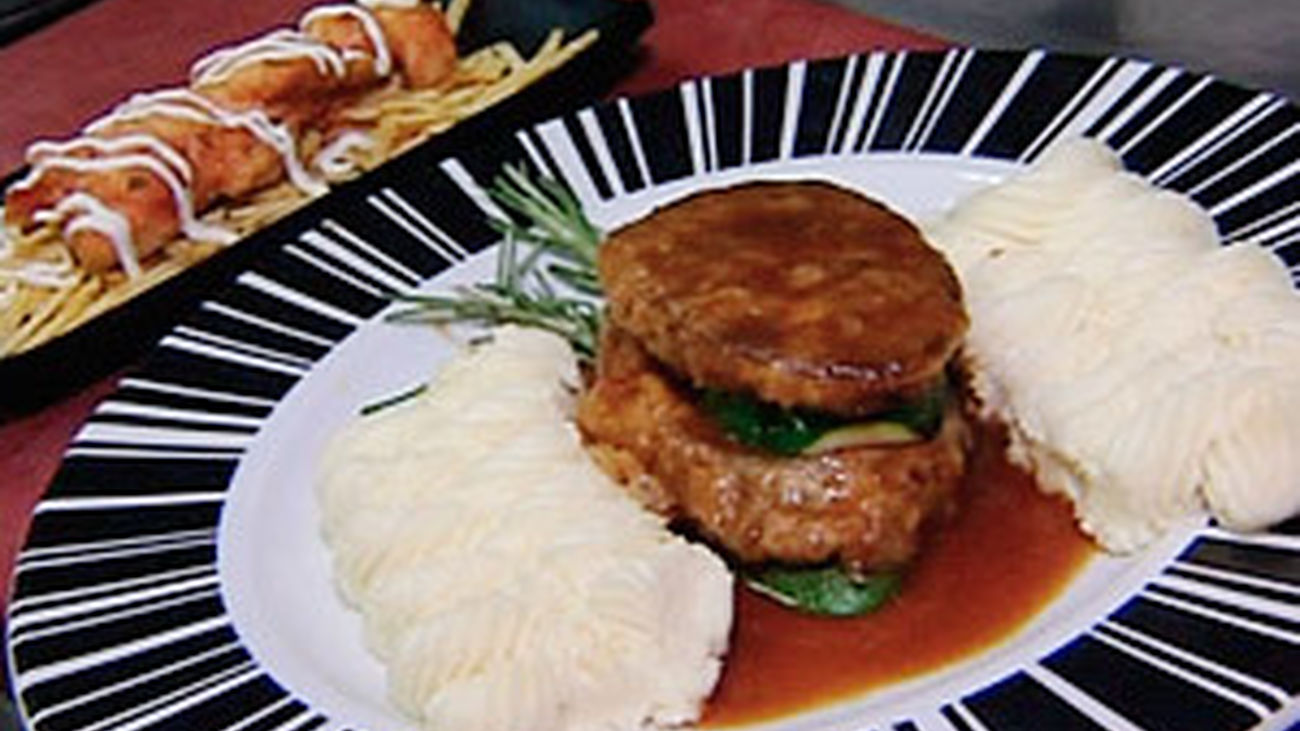 Milhojas de rabo de buey y calabacín