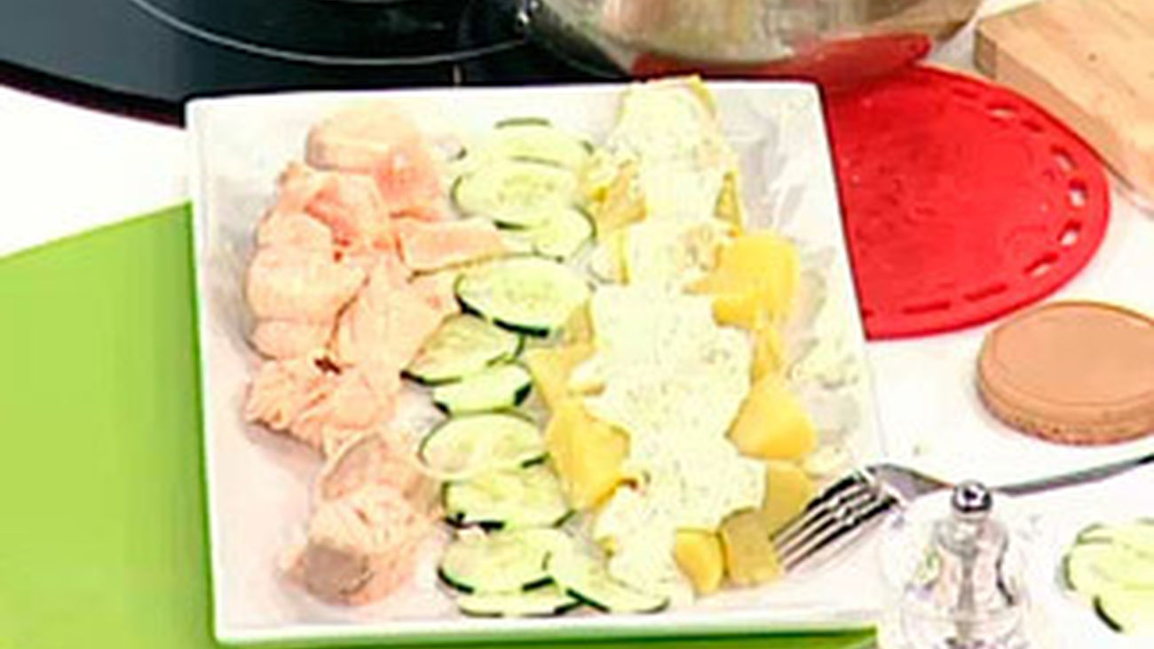 Ensalada templada de salmón en unos minutos