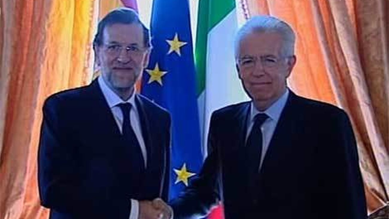 Rajoy y Monti estrechan su cooperación contra la crisis de la zona euro
