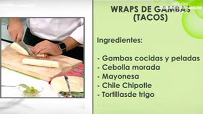 Wraps de gambas en un bistró