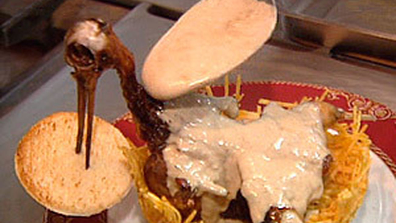 Becada con setas y foie