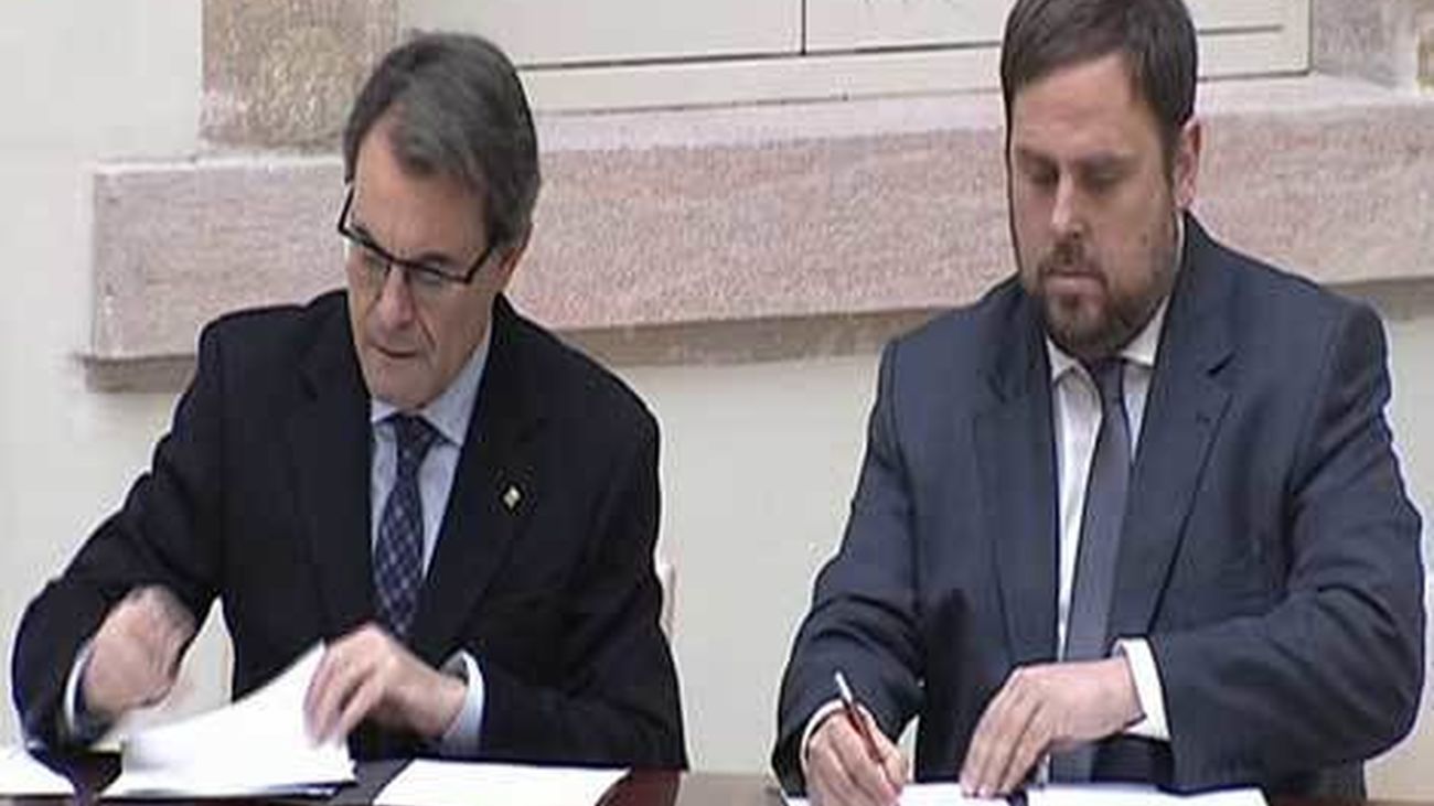 Mas y Junqueras firman su acuerdo en Cataluña