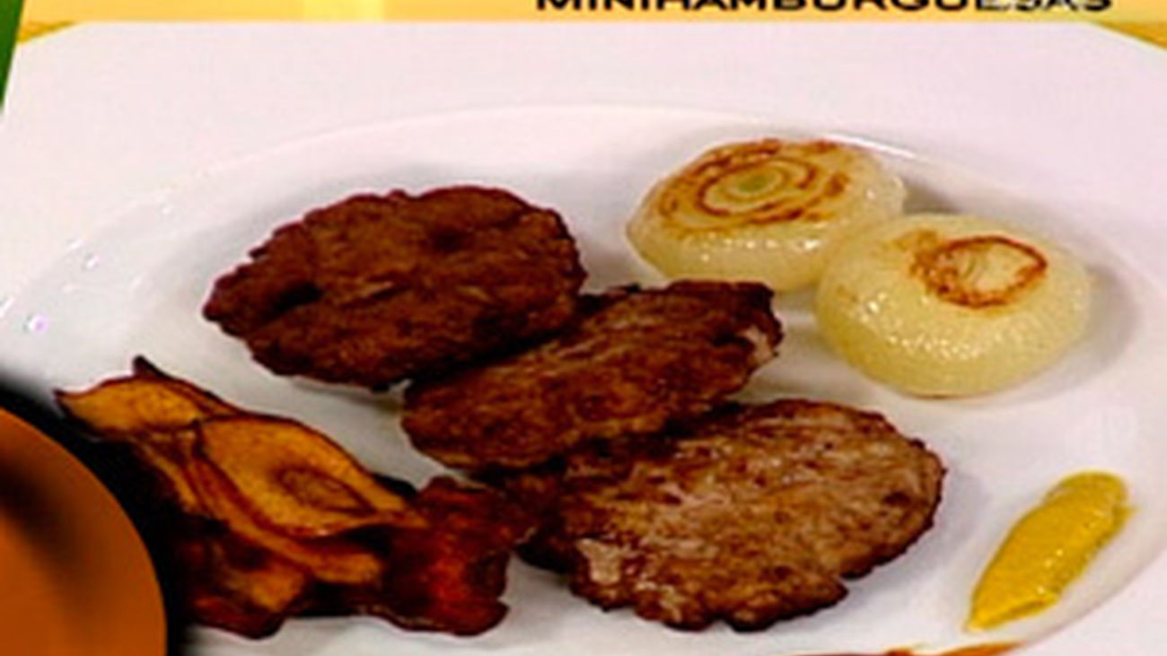 Minihamburguesas con chips de verduras