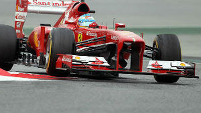 Alonso vuela en Montmeló