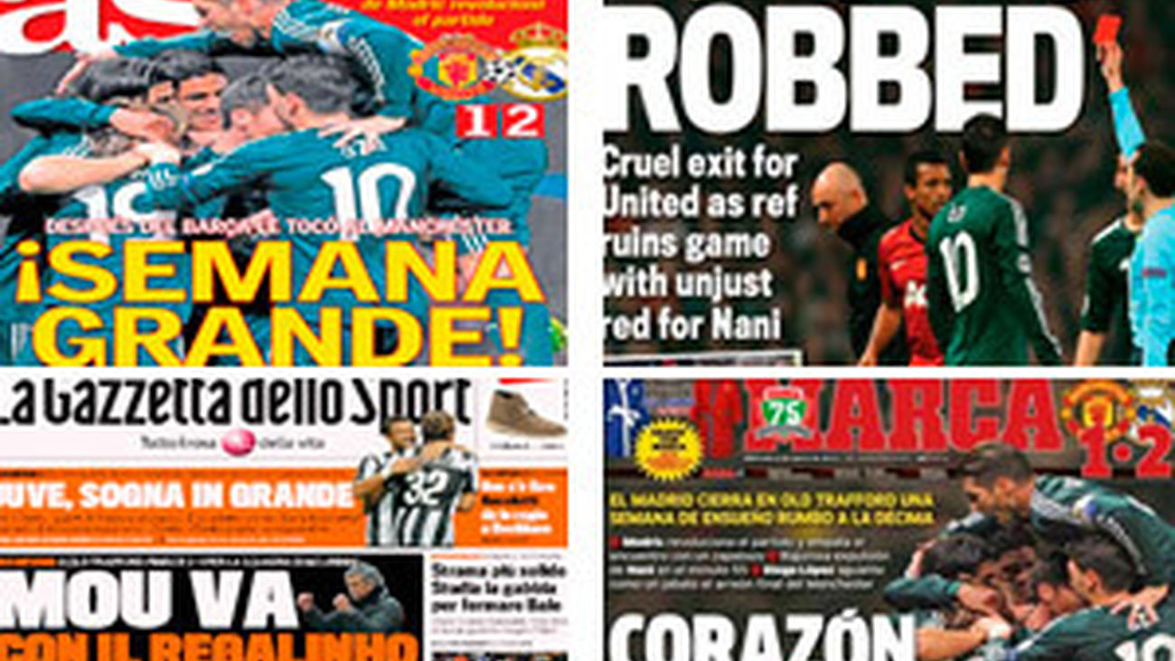 La prensa mundial destaca la remontada del Madrid en Old Trafford