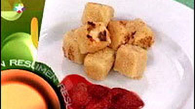 Receta: Queso empanado con almendras