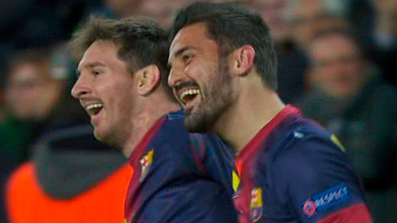 Messi y Villa goleadores en el FC Barcelona AC Milan de Champions