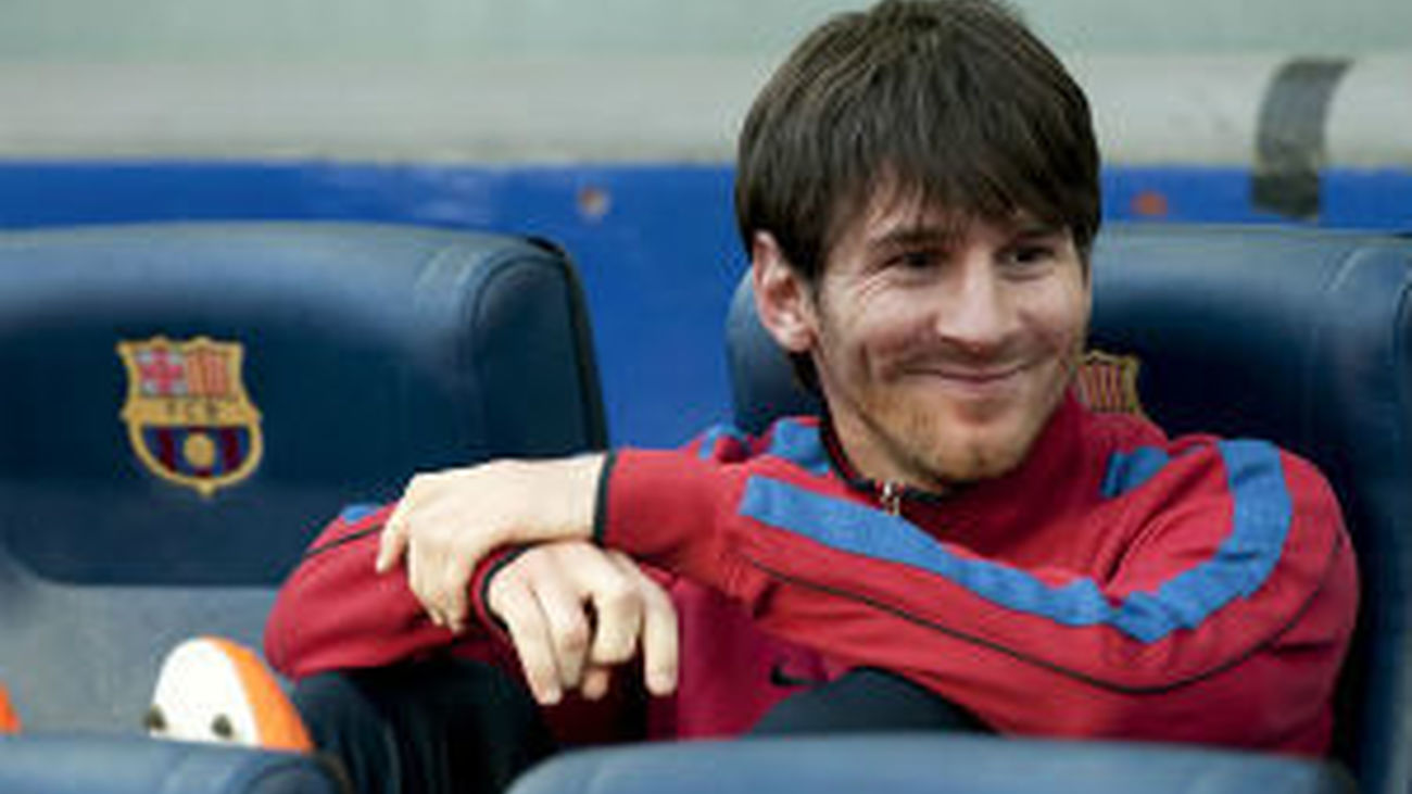 Messi, en el banquillo