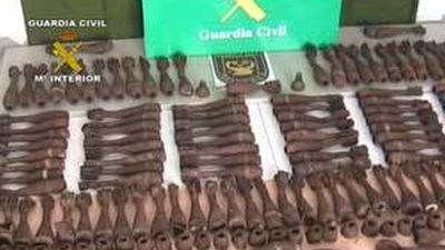 Recuperan 188 granadas de mortero con carga estable en un paraje de Málaga