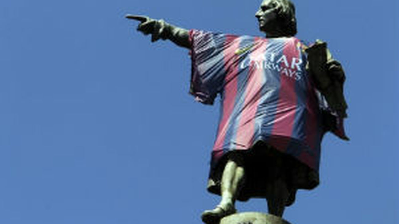 Colón luce la camiseta del Barça