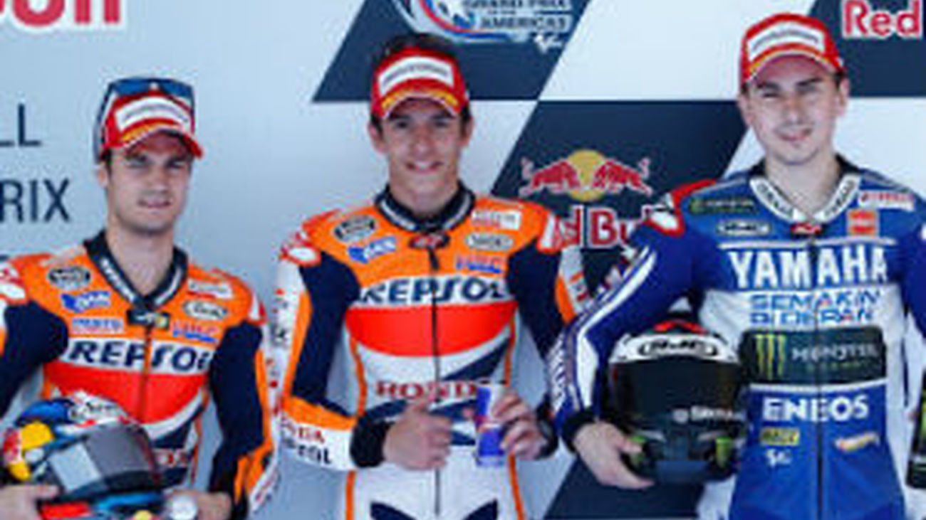 Pedrosa, Márquez y Lorenzo