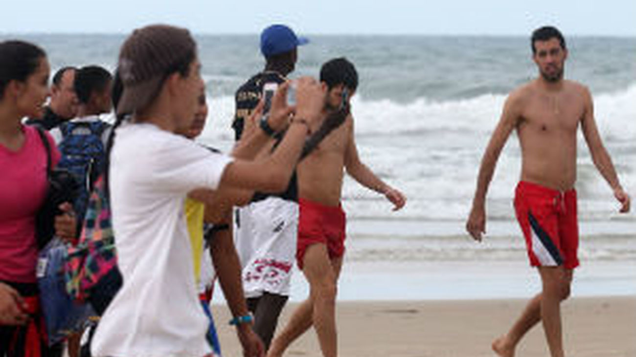 Selección española, en la playa