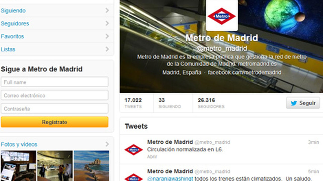 Metro recurre a Twitter para pedir el uso responsable de las instalaciones