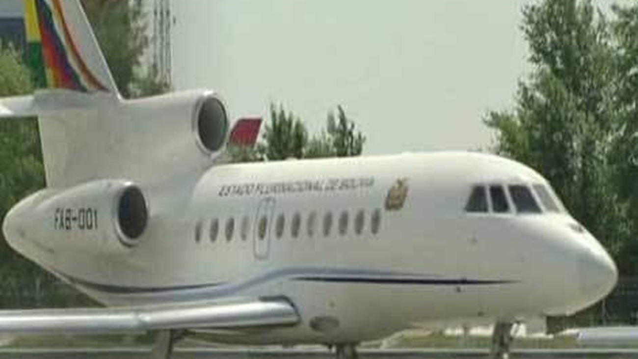 Morales hizo escala escala técnica en Gran Canaria tras su incidente en Viena