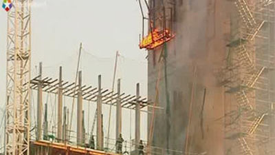 Se incendia el nuevo edificio de BBVA en el barrio madrileño de Las Tablas