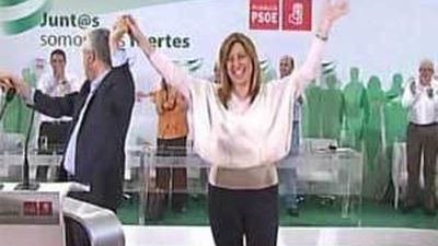 Susana Díaz ensalza la integridad de Griñán tras ser proclamada candidata