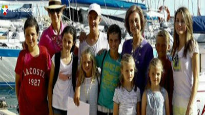 Doña Sofía y la Princesa Letizia, con los ocho nietos de los Reyes en Mallorca
