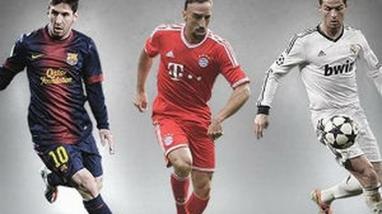 Messi, Ribery y Cristiano