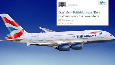 Un usuario molesto se queja a British Airways con un "tuit promocionado"