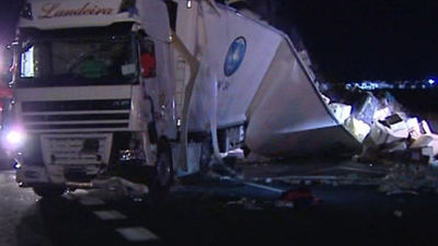 El tráfico en la A-4, restablecido tras un atasco por un camión accidentado