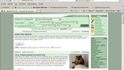 Denuncian la existencia de anuncios de venta de órganos en un portal web