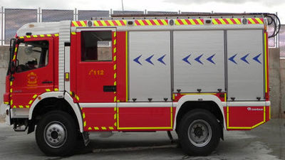 Cae parte del  techo del parque de Bomberos de Pozuelo