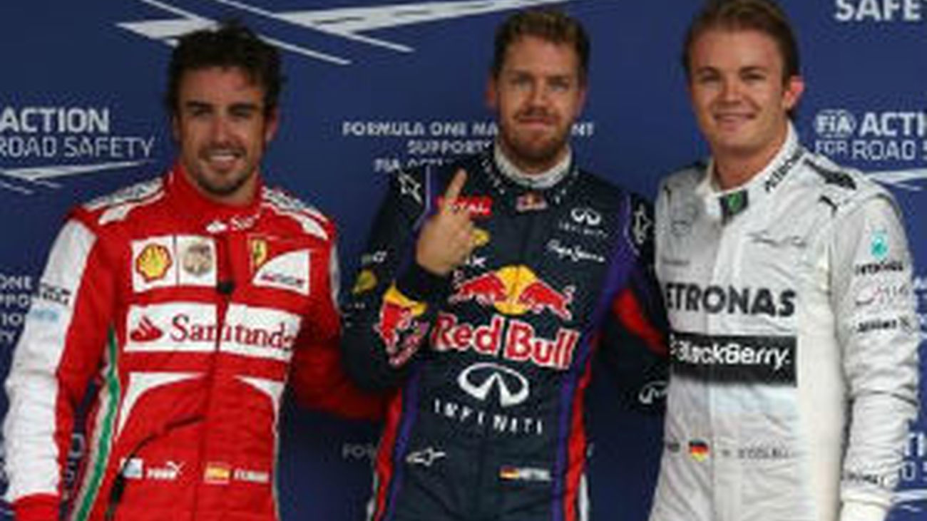 Alonso, Vettel y Rosberg
