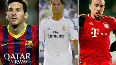 Cristiano, Messi y Ribéry, finalistas oficiales al Balón de Oro 2013