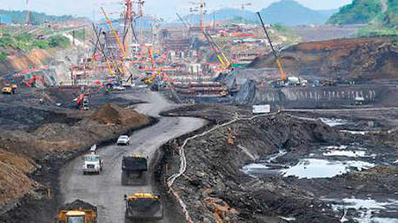 Vista de las obras del Canal de Panamá