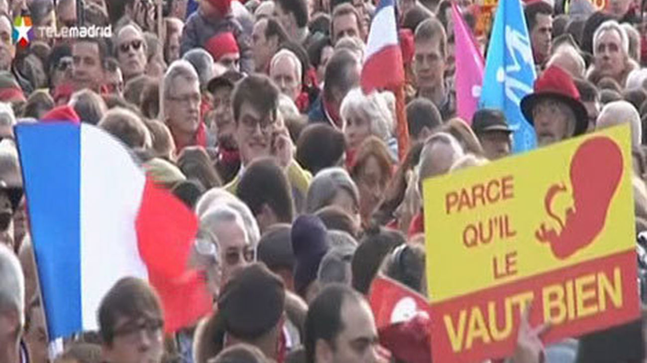 Manifestación contra el aborto en París