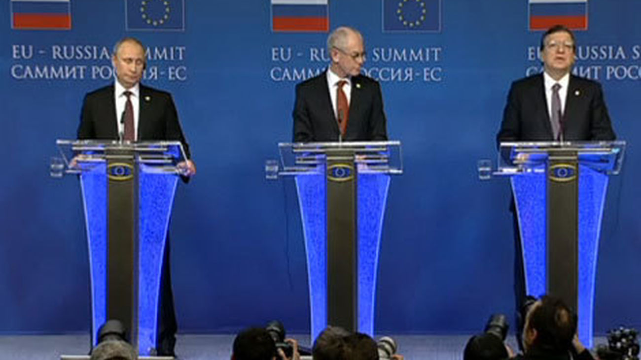 Vladímir Putin, Herman Van Rompuy y José Manuel Durao Barroso