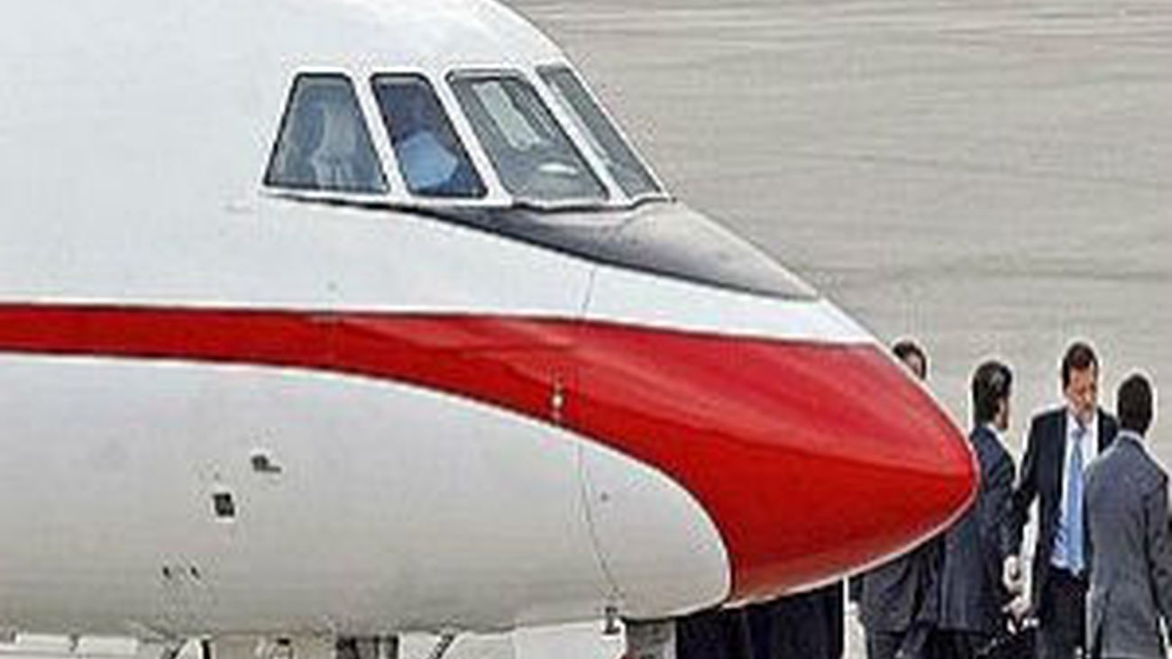 Falcon donde viaja el presidente del gobierno, Mariano Rajoy