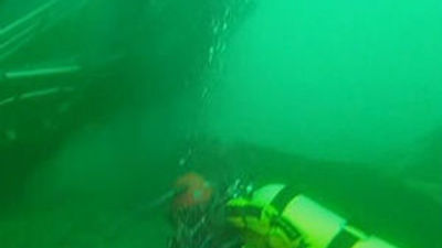 Una avería impide a los buzos concluir el boquete en el casco del 'Santa Ana'