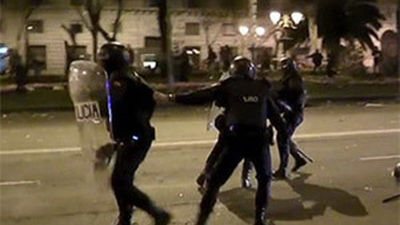Protestas policiales por el dispositivo ante los salvajes disturbios del 22M