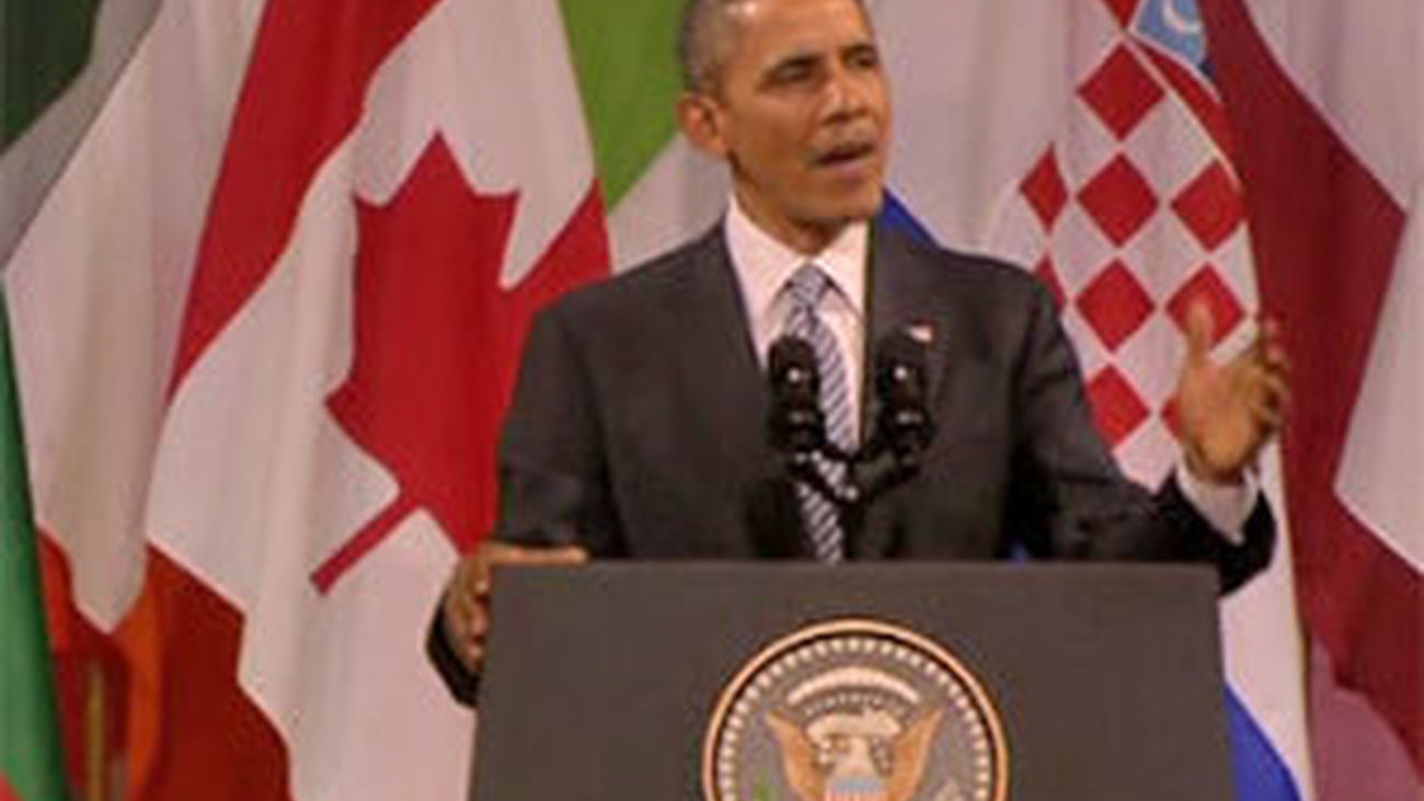 Obama en su discuro en la sede la OTAN en Bruselas
