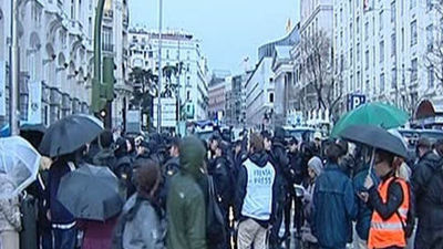 Escasa afluencia de manifestantes en la concentración de la ultraizquierda en Neptuno
