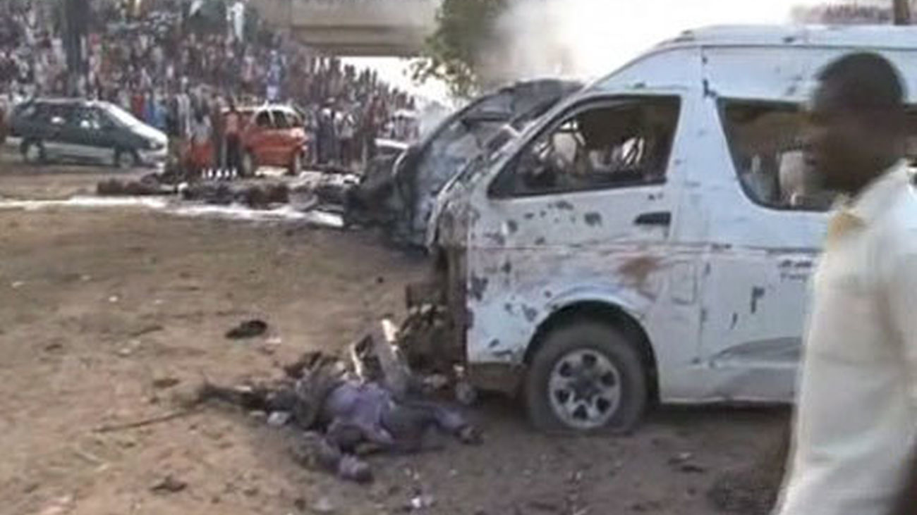 Imagen del atentado en Abuya