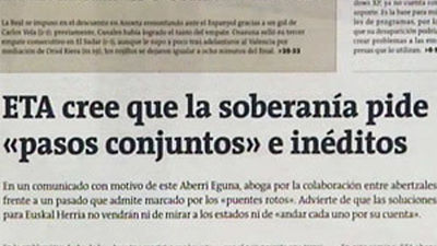 ETA aboga por la unidad entre abertzales para avanzar hacia la soberanía