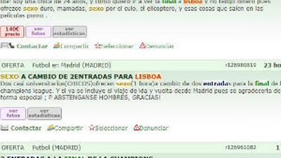 Sexo o un BMW, las propuestas más locas por una entrada para la final