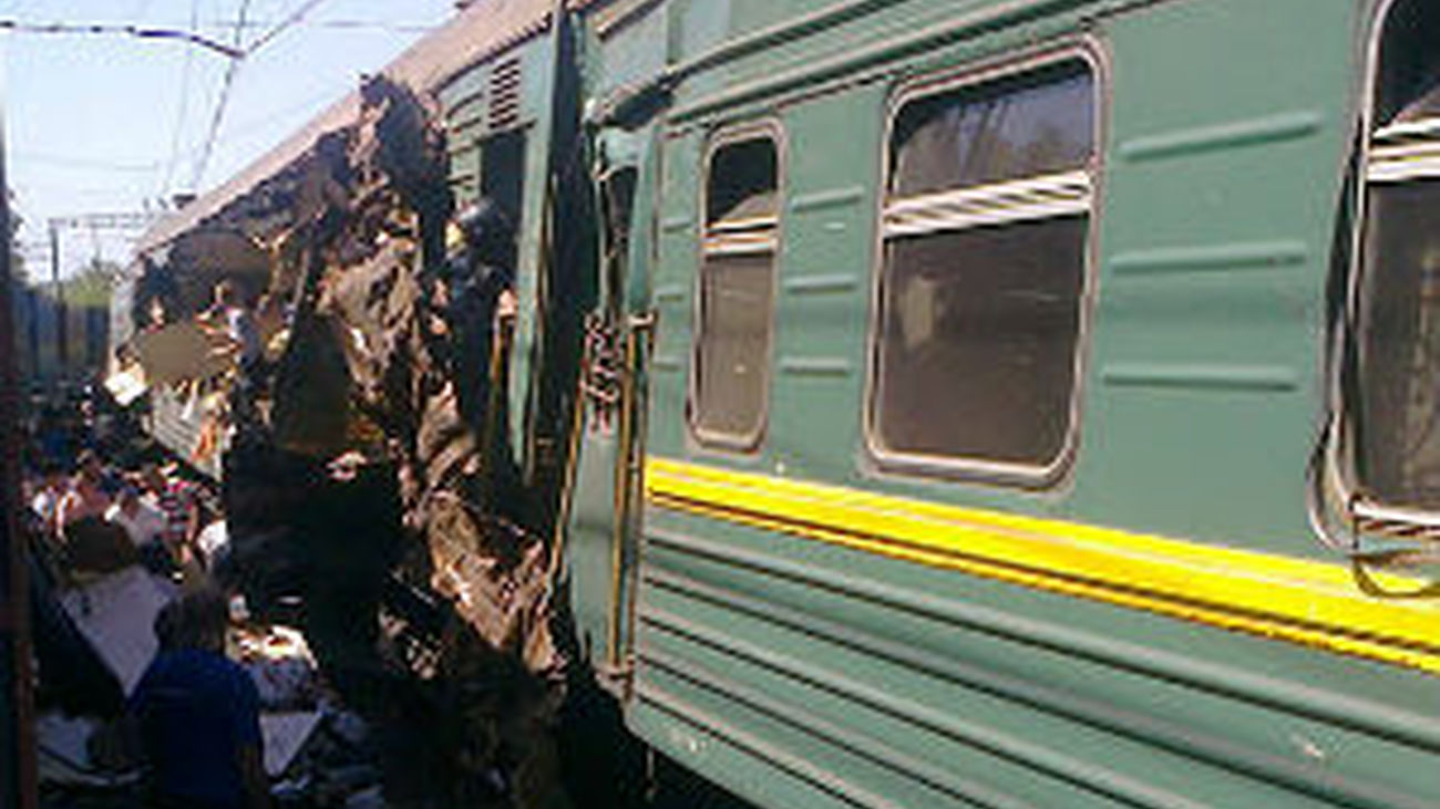 Accidente de un tren en Moscú