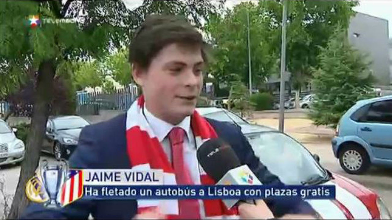 Un atlético fleta un bus gratis