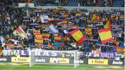 La UEFA cierra una parte del Bernabéu por una bandera nazi