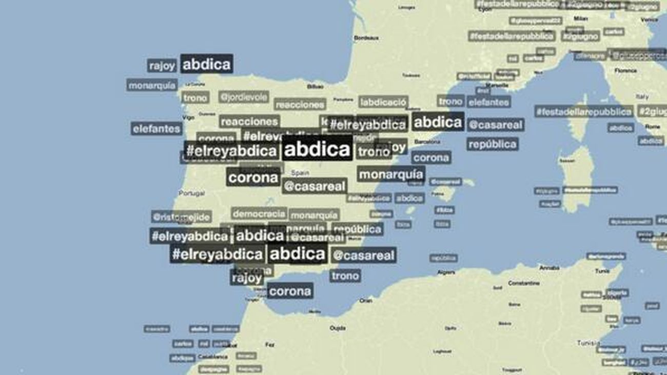 La abdicación del Monarca, 'trending  topic' mundial en Twitter