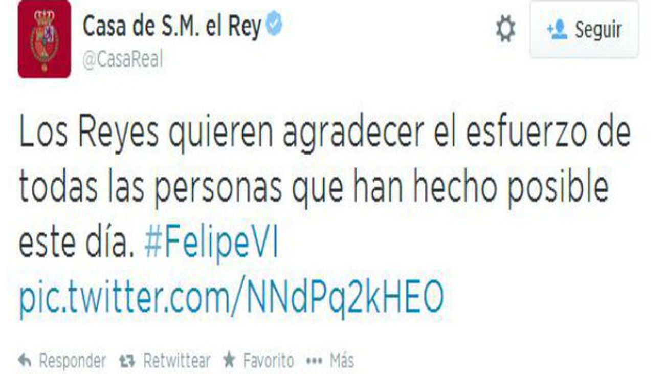 Los Reyes agradecen "el esfuerzo" de quienes "han hecho posible este día"