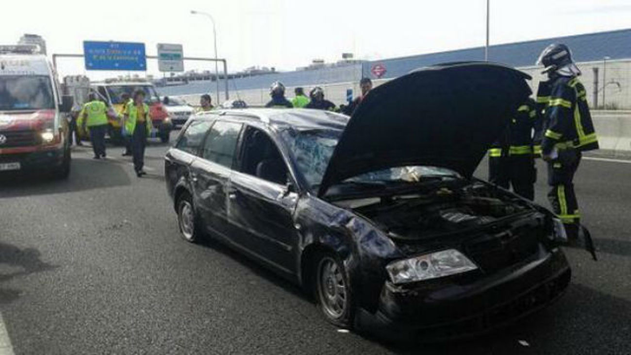 Herido grave el conductor de un turismo en la M-11