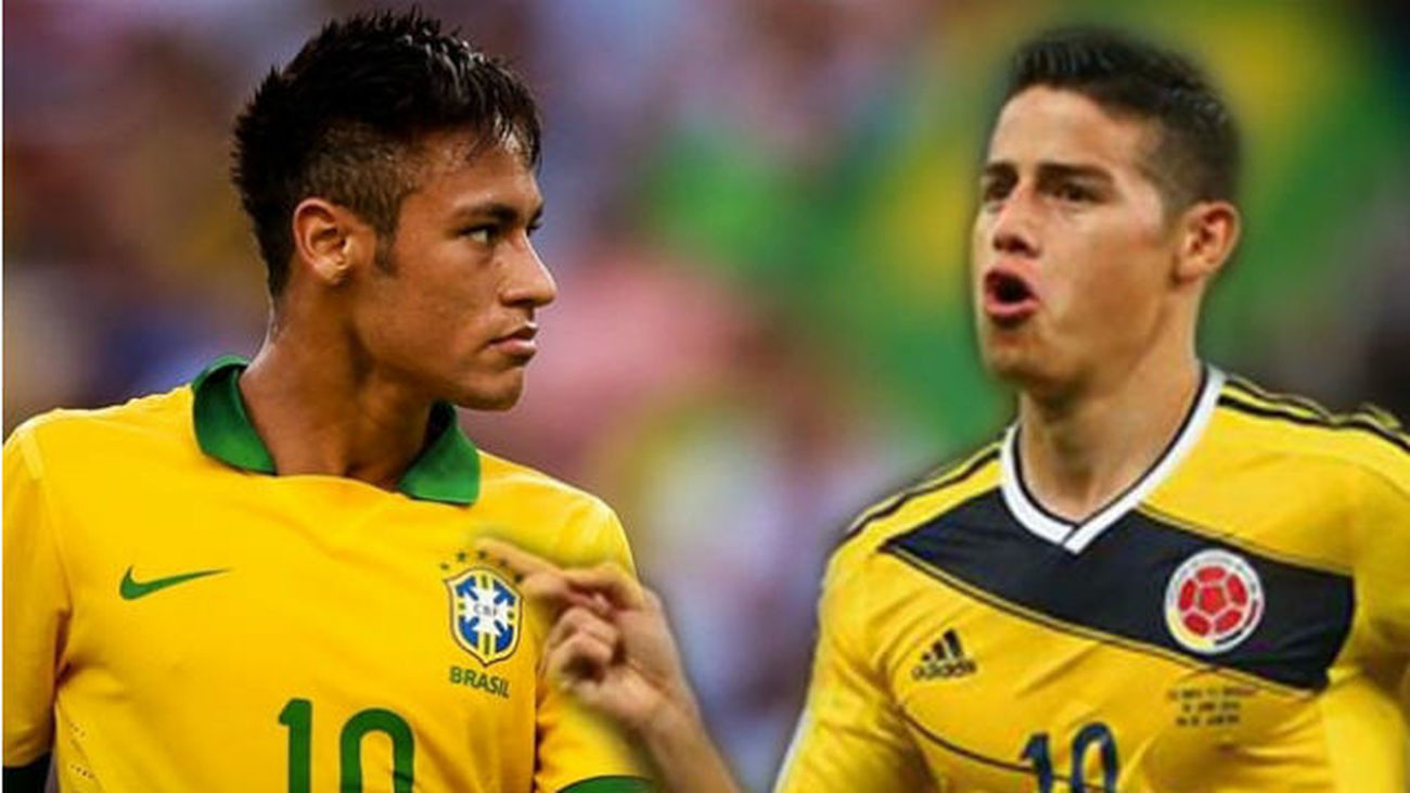 Neymar y James Rodríguez