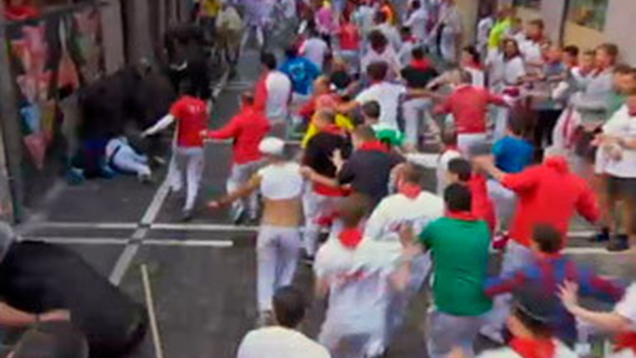 Peligroso segundo encierro de San Fermín
