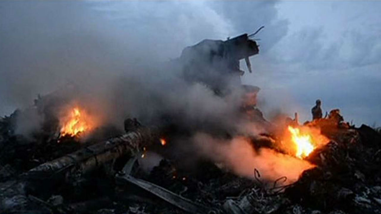 Avión de Malaysian ardiendo